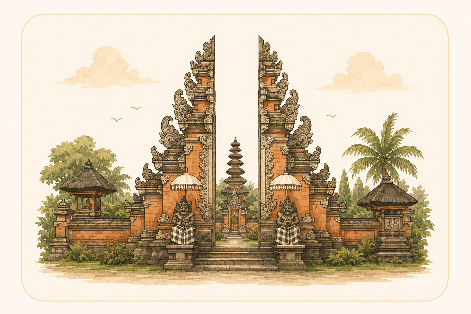 Ilustrasi landmark Denpasar