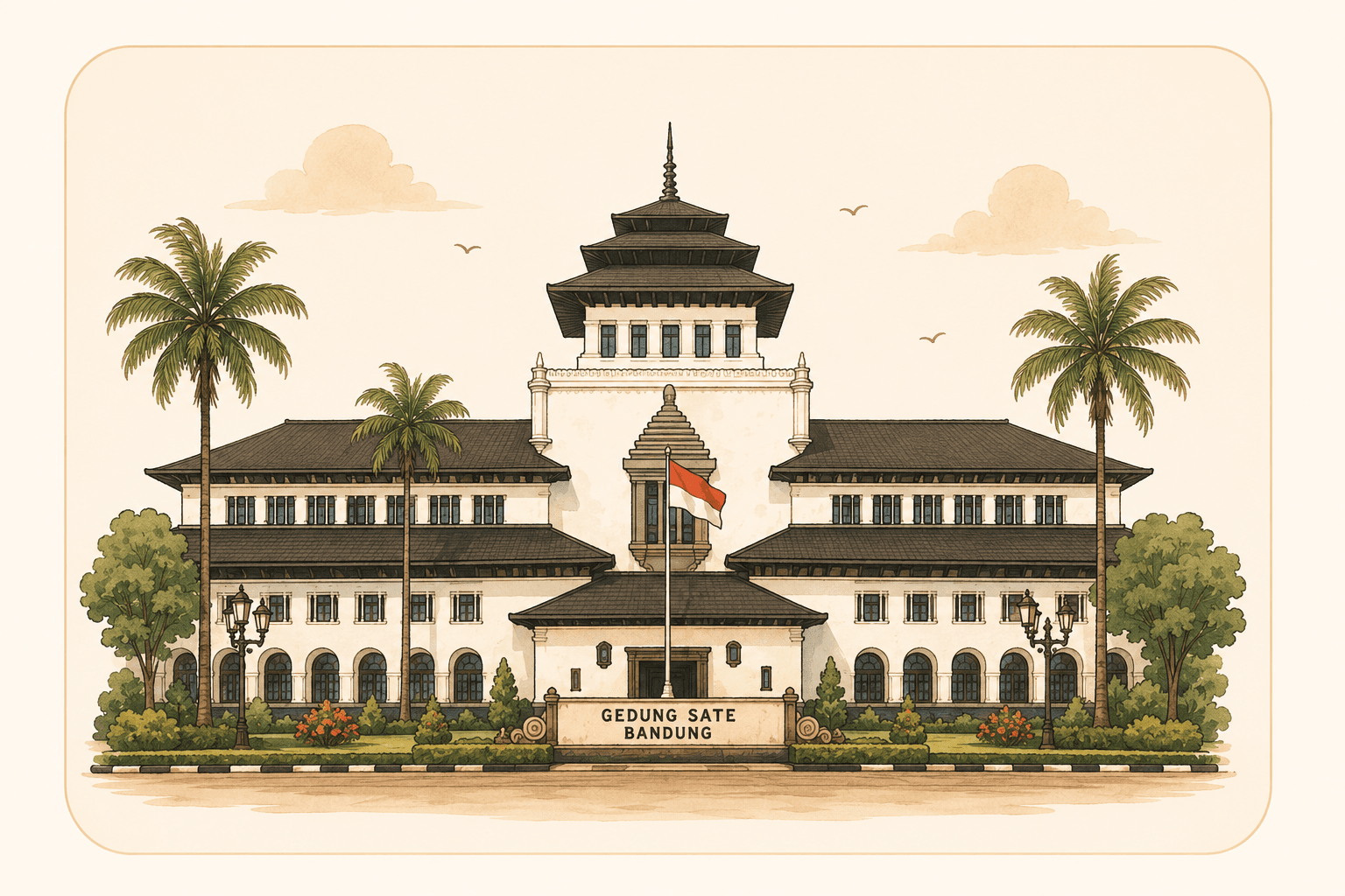 Ilustrasi landmark Bandung